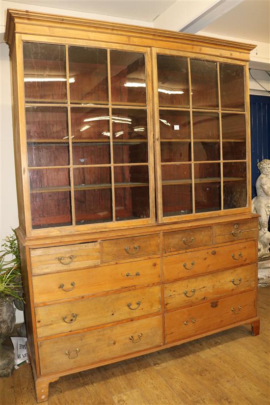 A George III pine housekeepers cupboard W.186cm